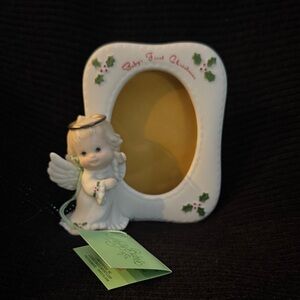Precious Moments Angel Frame with Holly Accents